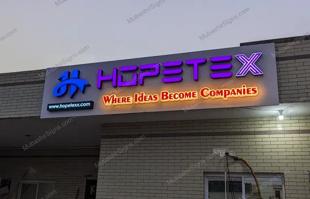 Hopetex custom sign