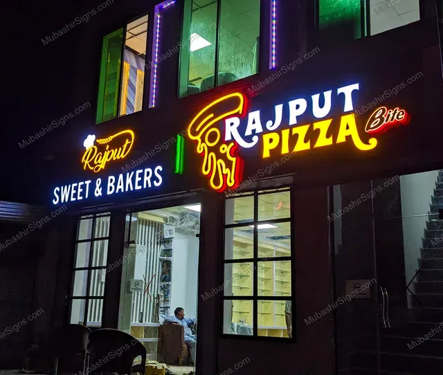 Rajput Pizza, Sweets & Bakers custom sign
