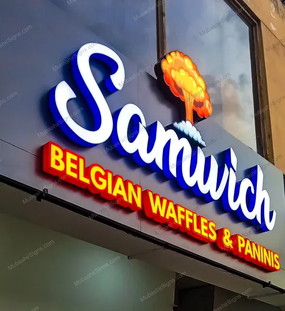 Samwich Belgian Waffles & Paninis custom sign